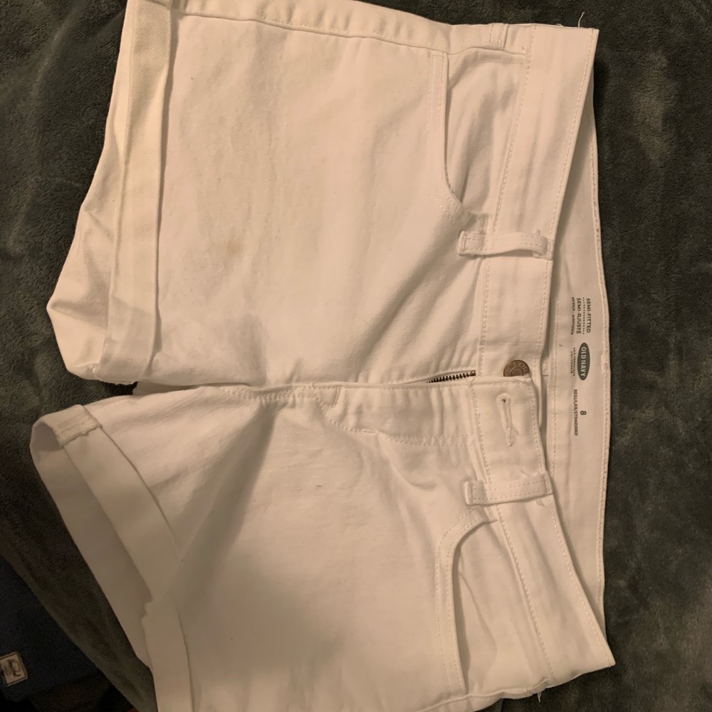 White jean shorts